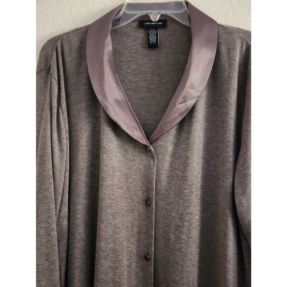 SWEATER-JONES NEW YORK-Taupe/Brown-Long Sleeves-Lightweight-Designer-Size XL - Picture 3 of 12